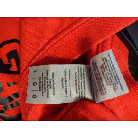 Gildan T Shirt Size L Red Short Sleeve Fat Full Happy Heavy Cotton - Picture 9 of 9